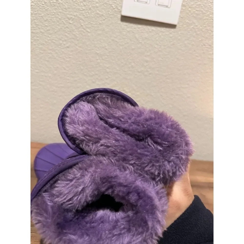 Purple Toddler Snow Boots with Adjustable Straps Size 7/8